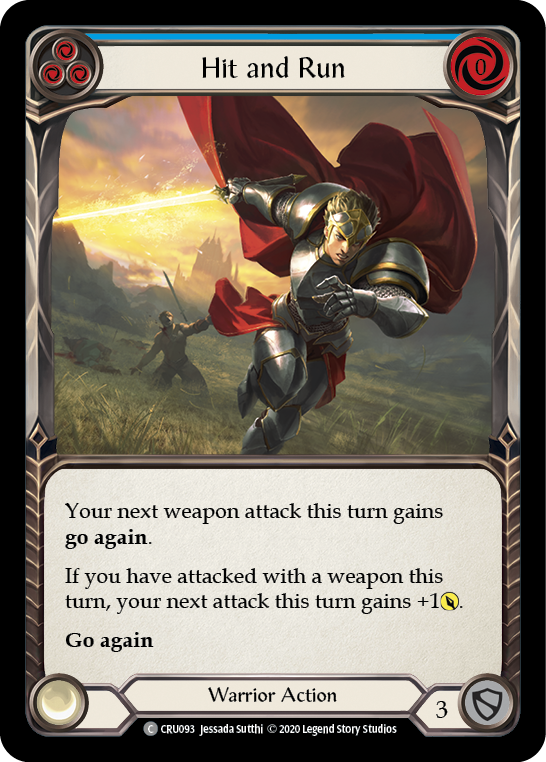 Hit and Run (Blue) [CRU093] (Crucible of War)  1st Edition Rainbow Foil | Boutique FDB TCG