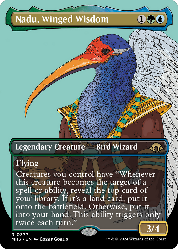 Nadu, Winged Wisdom (Borderless) [Modern Horizons 3] | Boutique FDB TCG