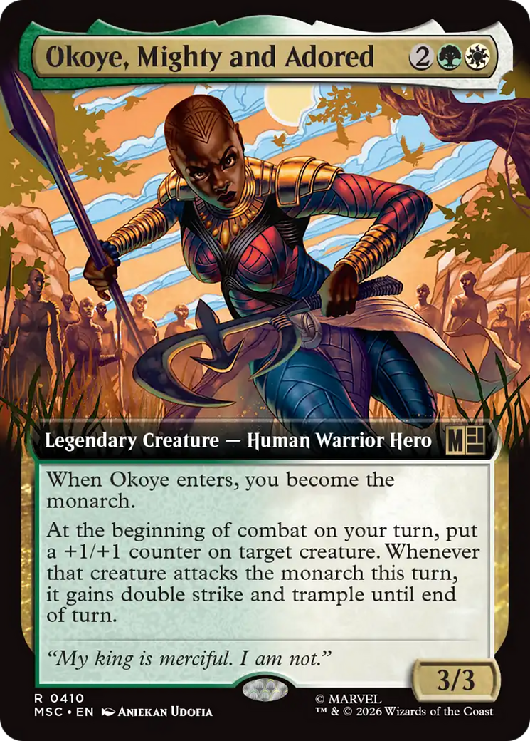 Okoye, Mighty and Adored (Extended Art) [Marvel Super Heroes Commander] | Boutique FDB TCG