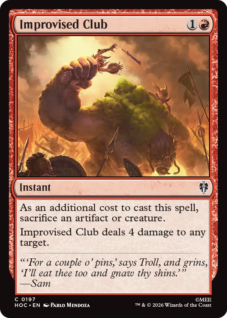 Improvised Club [The Hobbit: Eternal-Legal] | Boutique FDB TCG