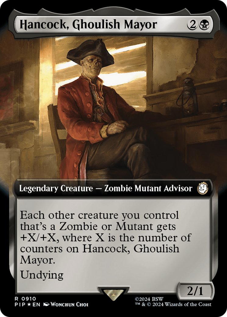 Hancock, Ghoulish Mayor (Extended Art) (Surge Foil) [Fallout] | Boutique FDB TCG