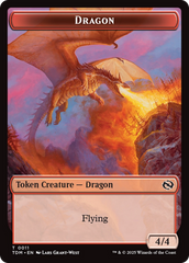 Dragon (0011) // Warrior Double-Sided Token [Tarkir: Dragonstorm Tokens] | Boutique FDB TCG
