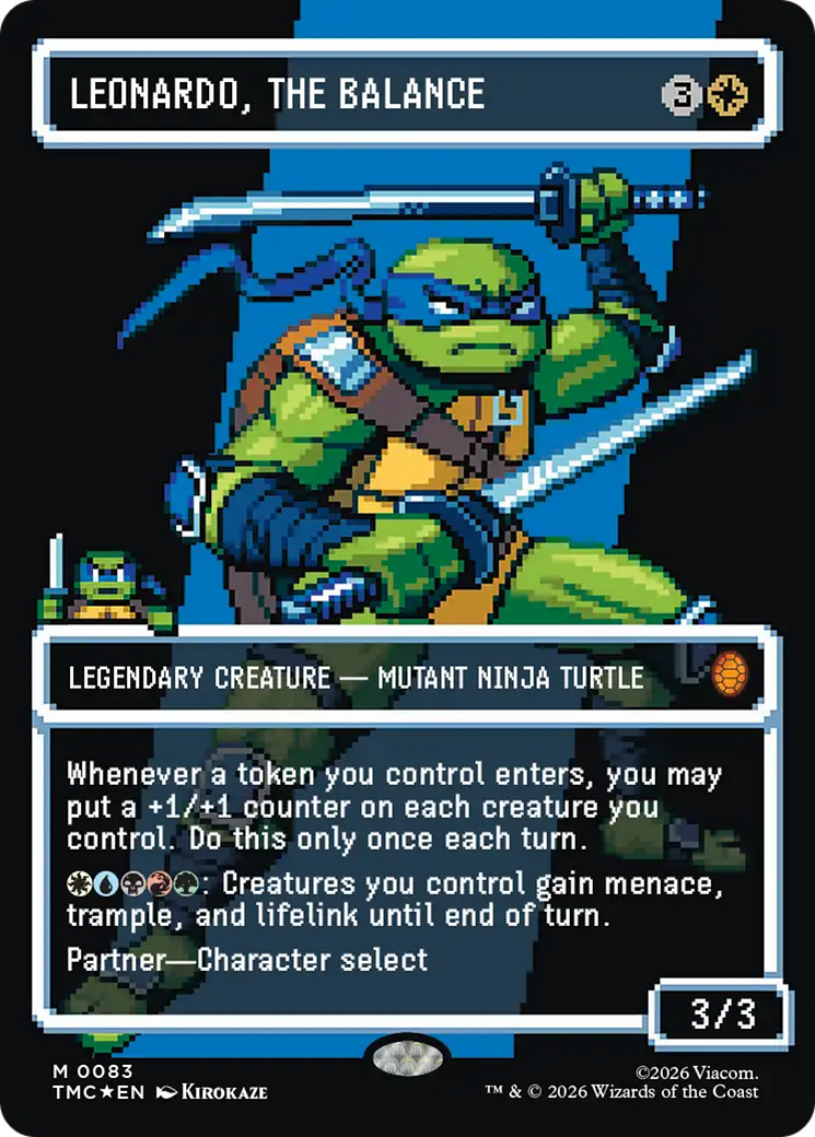 Leonardo, the Balance (0083) (Borderless) (Surge Foil) [Teenage Mutant Ninja Turtles Commander] | Boutique FDB TCG