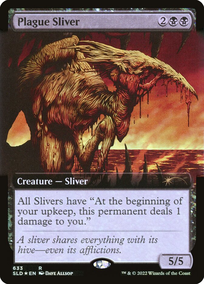 Plague Sliver (Extended Art) (Step-and-Compleat Foil) [Secret Lair Drop Promos] | Boutique FDB TCG