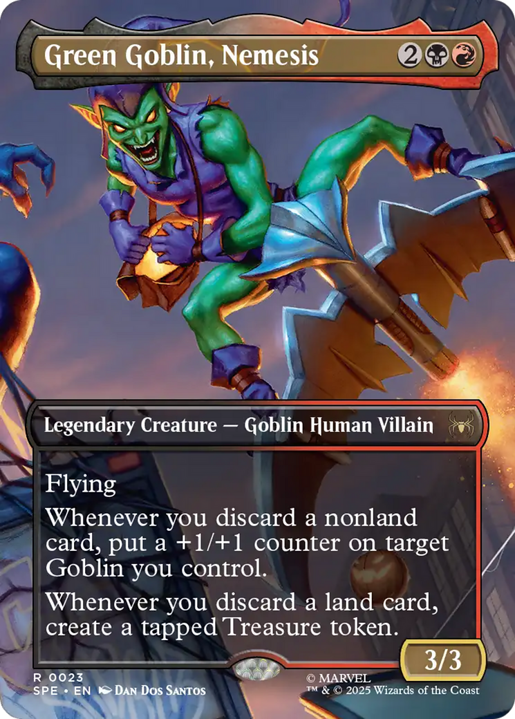 Green Goblin, Nemesis (Borderless) [Marvel's Spider-Man: Eternal-Legal] | Boutique FDB TCG