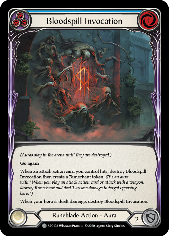 Bloodspill Invocation (Blue) [U-ARC108] (Arcane Rising Unlimited)  Unlimited Normal | Boutique FDB TCG