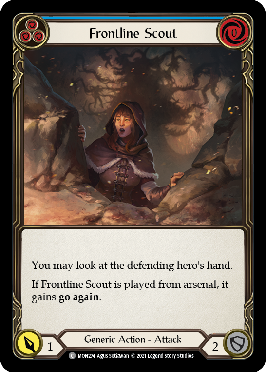 Frontline Scout (Blue) [MON274-RF] (Monarch)  1st Edition Rainbow Foil | Boutique FDB TCG