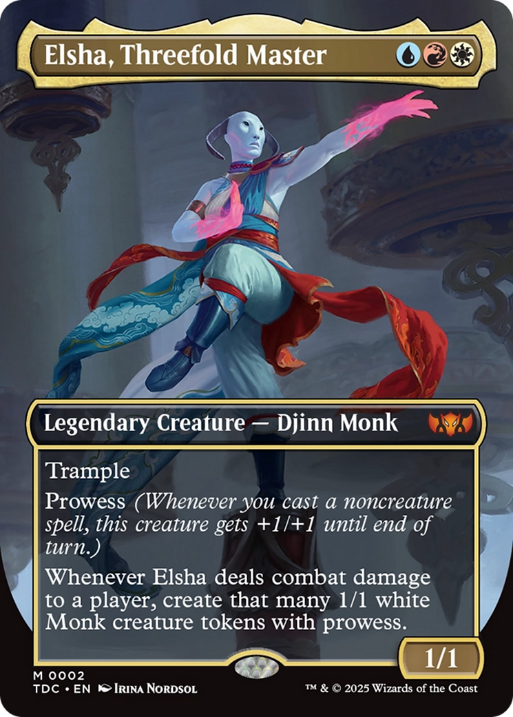 Elsha, Threefold Master (Borderless) [Tarkir: Dragonstorm Commander] | Boutique FDB TCG