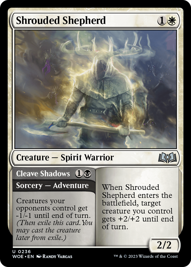 Shrouded Shepherd // Cleave Shadows [Wilds of Eldraine] | Boutique FDB TCG