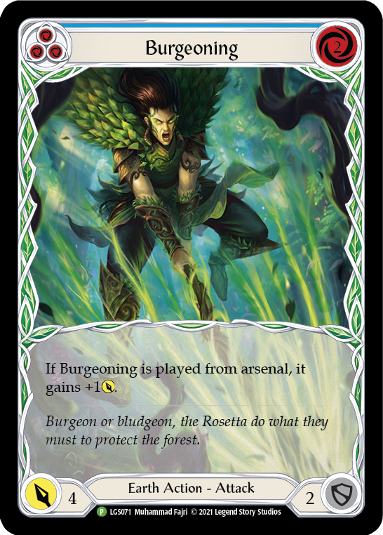 Burgeoning (Blue) [LGS071] (Promo)  Rainbow Foil | Boutique FDB TCG