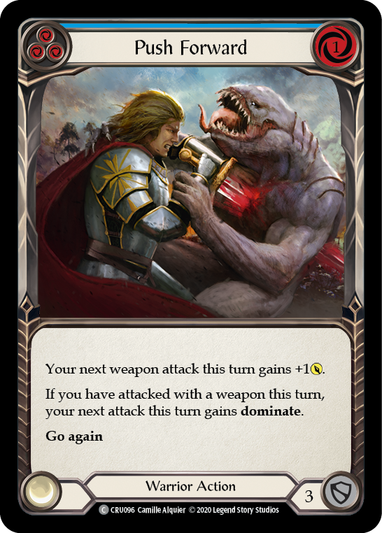 Push Forward (Blue) [CRU096] (Crucible of War)  1st Edition Rainbow Foil | Boutique FDB TCG