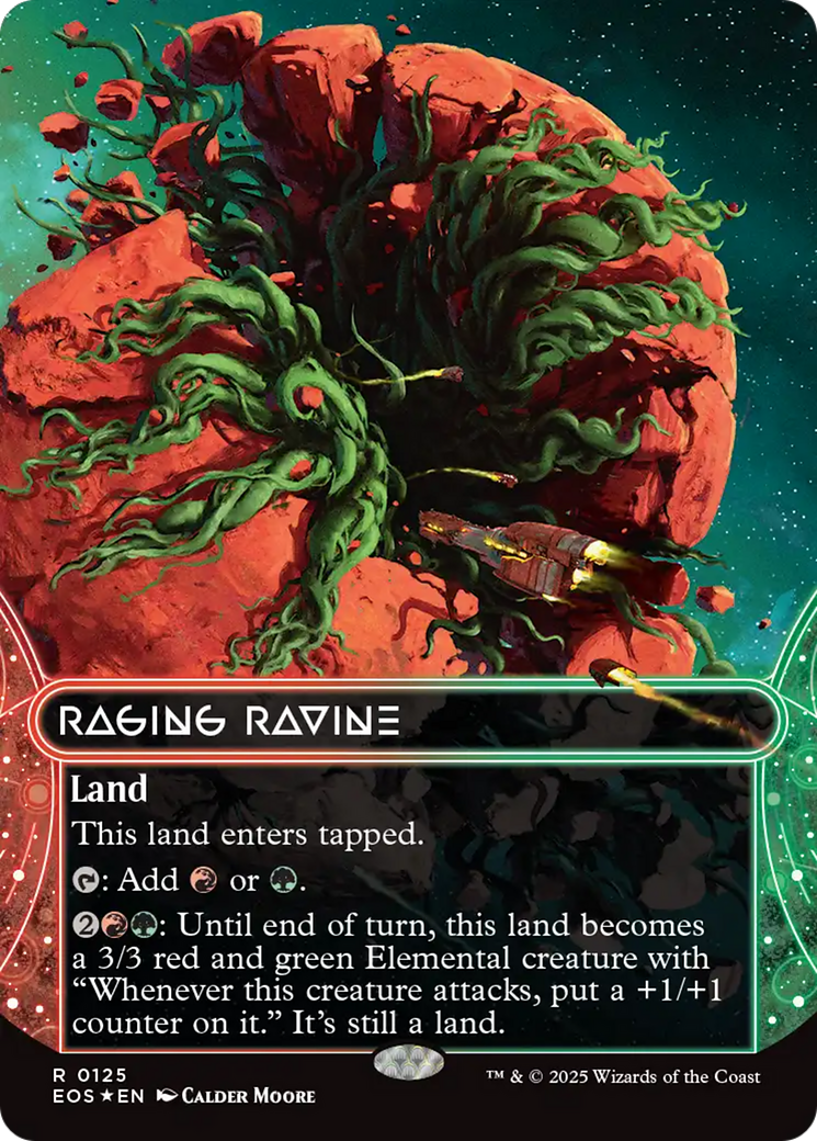 Raging Ravine (0125) (Borderless) (Galaxy Foil) [Edge of Eternities: Stellar Sights] | Boutique FDB TCG