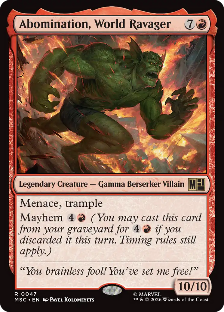 Abomination, World Ravager (Surge Foil) [Marvel Super Heroes Commander] | Boutique FDB TCG