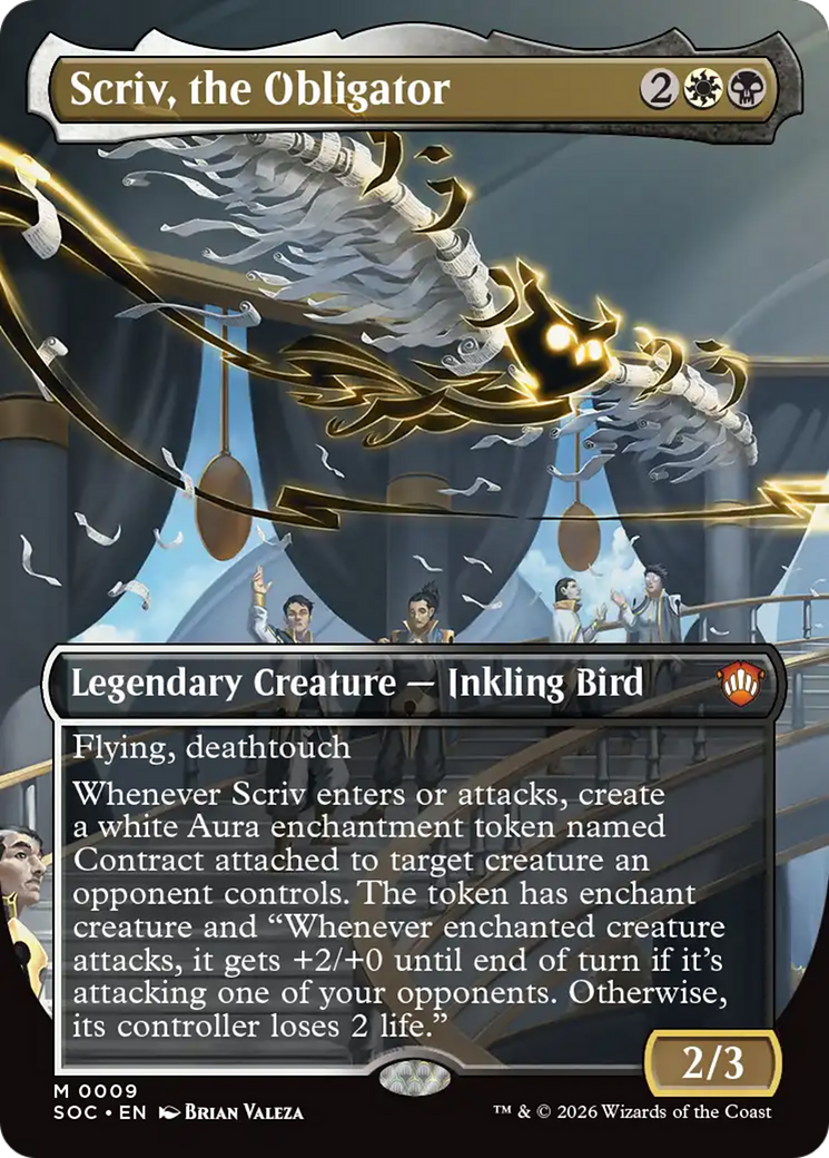 Scriv, the Obligator (Borderless) [Secrets of Strixhaven Commander] | Boutique FDB TCG
