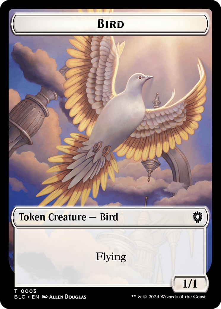 Storm Crow // Bird (003) Double-Sided Token [Bloomburrow Commander Tokens] | Boutique FDB TCG