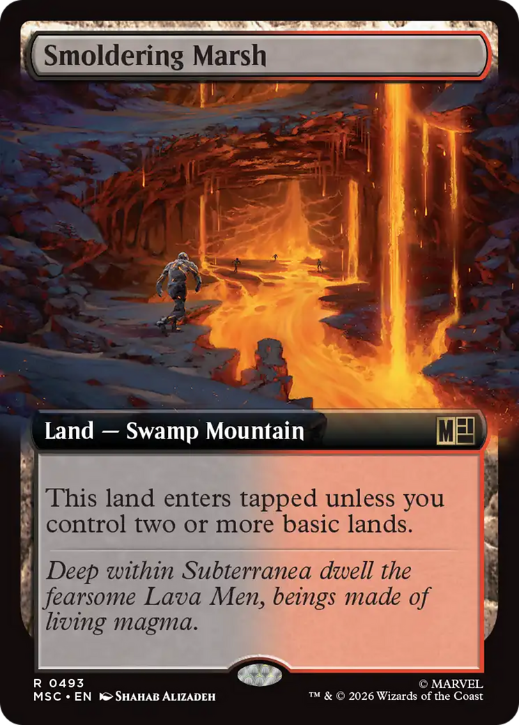 Smoldering Marsh (Extended Art) [Marvel Super Heroes Commander] | Boutique FDB TCG