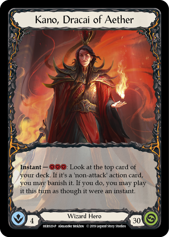 Kano, Dracai of Aether [HER020-P] (Promo)  1st Edition Rainbow Foil | Boutique FDB TCG