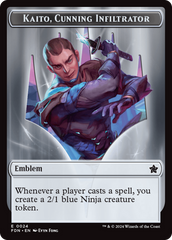 Emblem - Kaito, Cunning Infiltrator // Ninja Doubled-Sided Token [Foundations Tokens] | Boutique FDB TCG