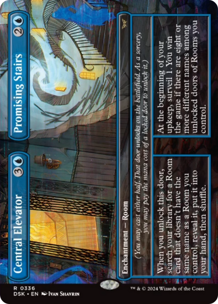 Central Elevator // Promising Stairs (Borderless) [Duskmourn: House of Horror] | Boutique FDB TCG