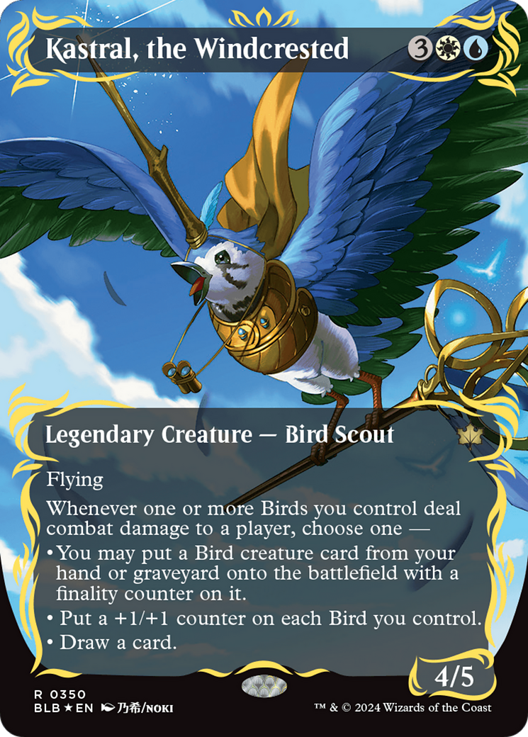 Kastral, the Windcrested (Borderless) (Raised Foil) [Bloomburrow] | Boutique FDB TCG