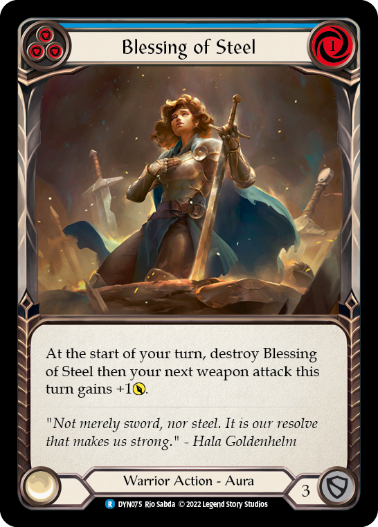 Blessing of Steel (Blue) [DYN075] (Dynasty)  Rainbow Foil | Boutique FDB TCG