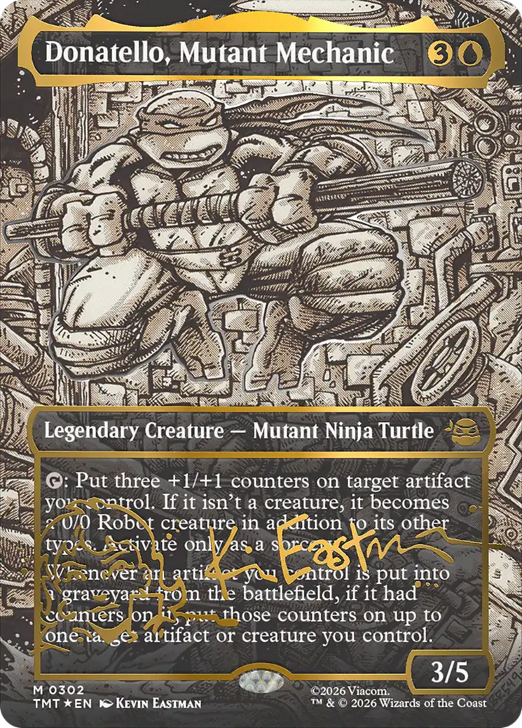 Donatello, Mutant Mechanic (Borderless) (Gold-Stamped Signature) [Teenage Mutant Ninja Turtles] | Boutique FDB TCG