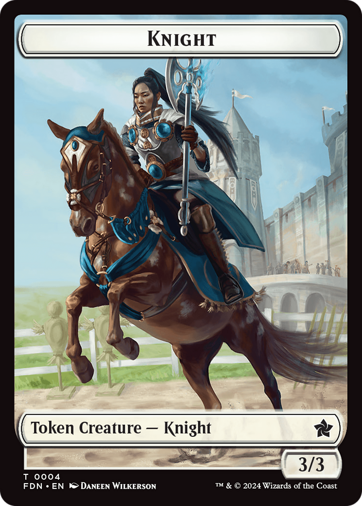 Human // Knight Double-Sided Token [Foundations Tokens] | Boutique FDB TCG