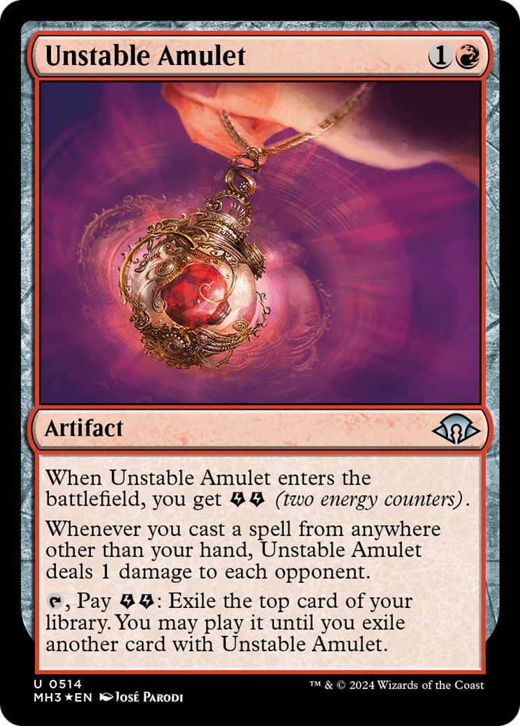 Unstable Amulet (Ripple Foil) [Modern Horizons 3] | Boutique FDB TCG