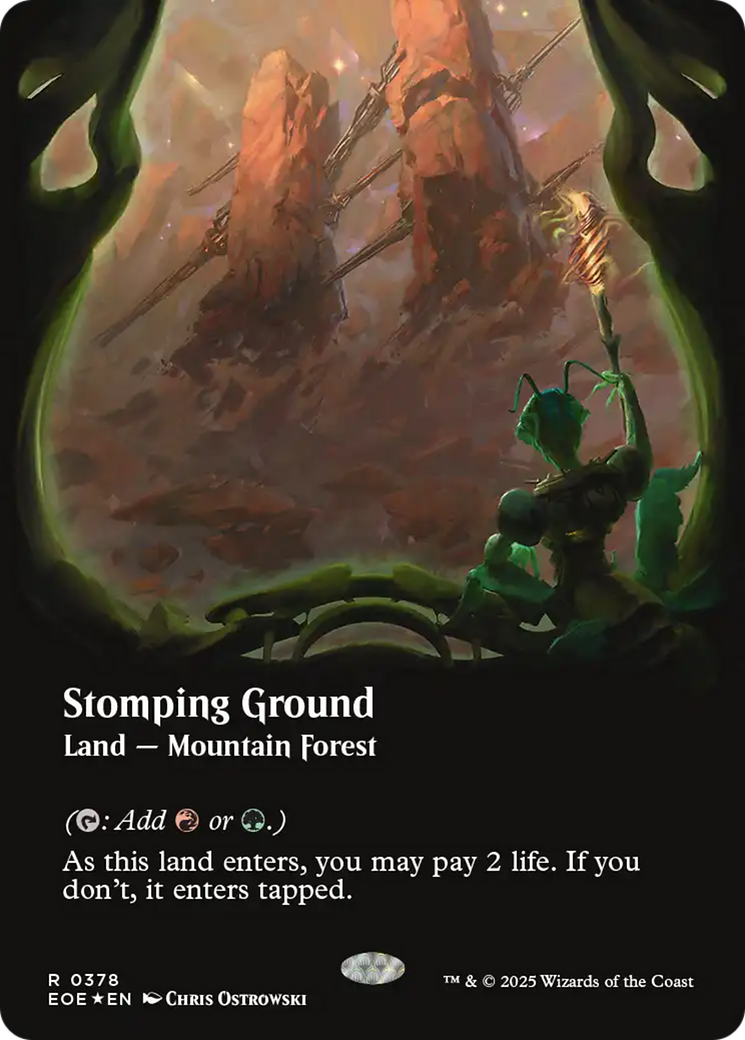 Stomping Ground (Borderless) (Galaxy Foil) [Edge of Eternities] | Boutique FDB TCG