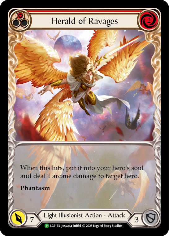 Herald of Ravages (Red) (Extended Art) [LGS153] (Promo)  Rainbow Foil | Boutique FDB TCG