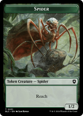 Spider // Blood Double-Sided Token [Bloomburrow Commander Tokens] | Boutique FDB TCG