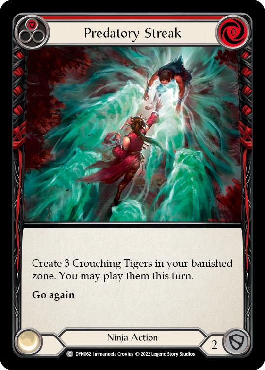 Predatory Streak (Red) [DYN062] (Dynasty)  Rainbow Foil | Boutique FDB TCG