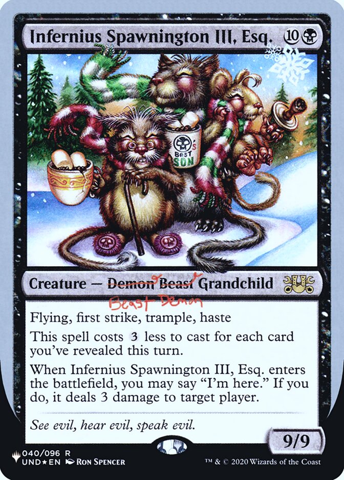 Infernius Spawnington III, Esq. (Unfinity Foil Edition) [The List] | Boutique FDB TCG