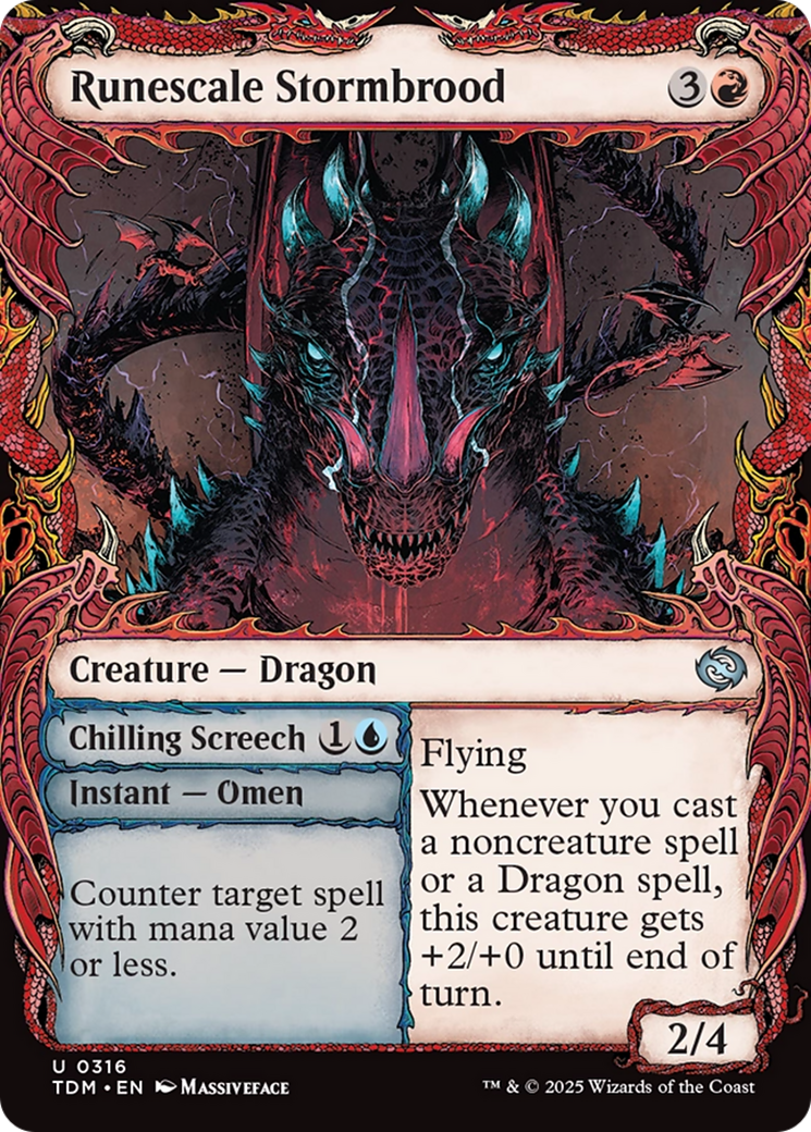 Runescale Stormbrood (Showcase) [Tarkir: Dragonstorm] | Boutique FDB TCG
