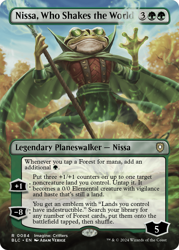 Nissa, Who Shakes the World (Borderless) [Bloomburrow Commander] | Boutique FDB TCG