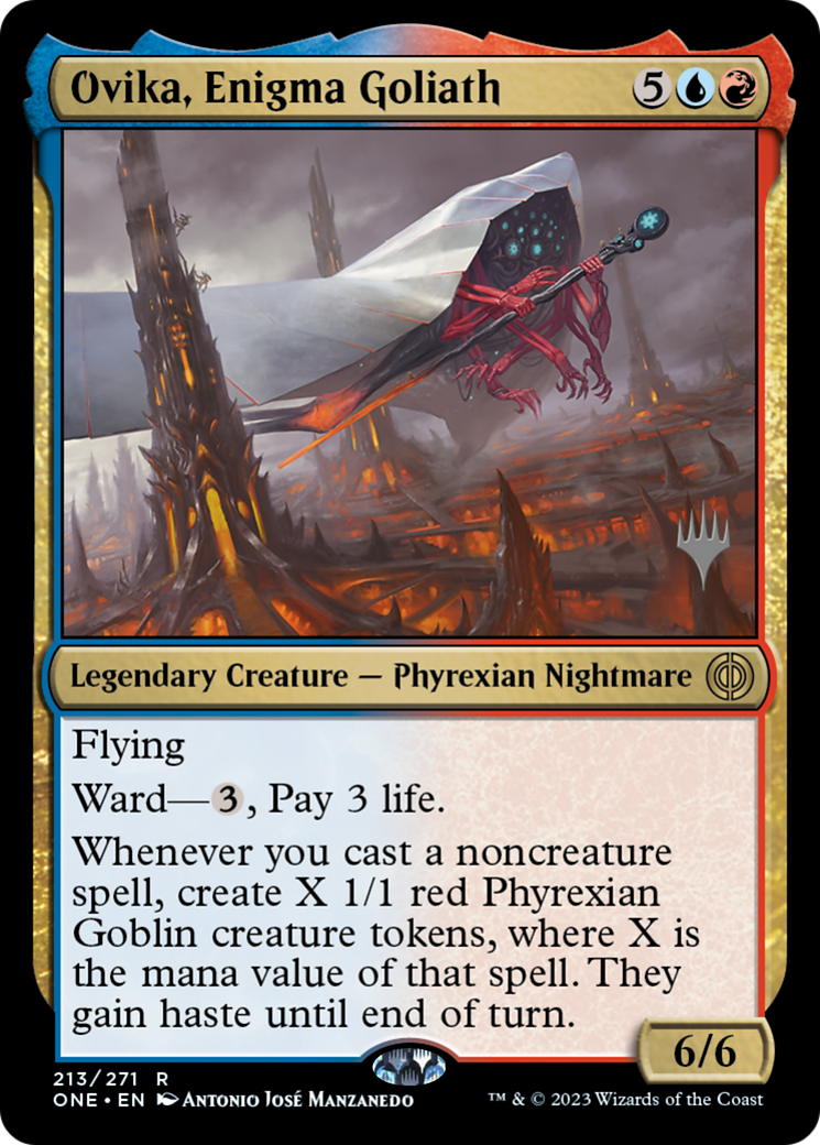Ovika, Enigma Goliath (Promo Pack) [Phyrexia: All Will Be One Promos] | Boutique FDB TCG