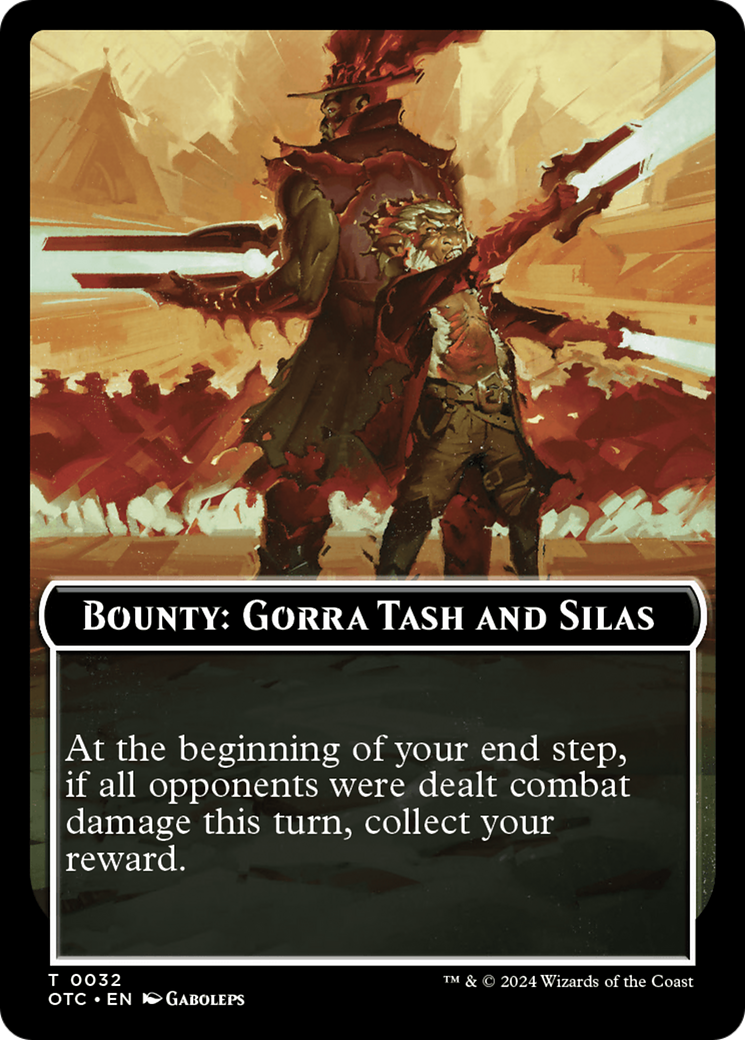 Bounty: Gorra Tash and Silas // Bounty Rules Double-Sided Token [Outlaws of Thunder Junction Commander Tokens] | Boutique FDB TCG