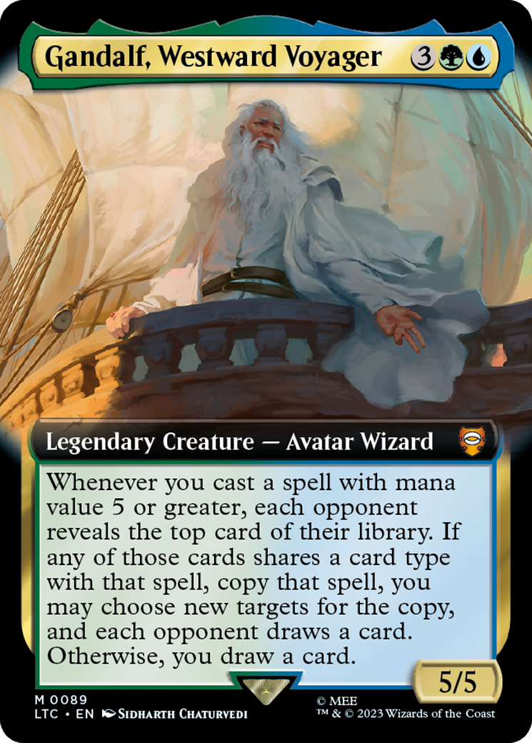 Gandalf, Westward Voyager (Extended Art) [The Lord of the Rings: Tales of Middle-Earth Commander] | Boutique FDB TCG