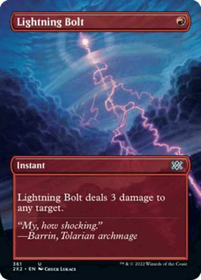 Lightning Bolt (Borderless Alternate Art) [Double Masters 2022] | Boutique FDB TCG