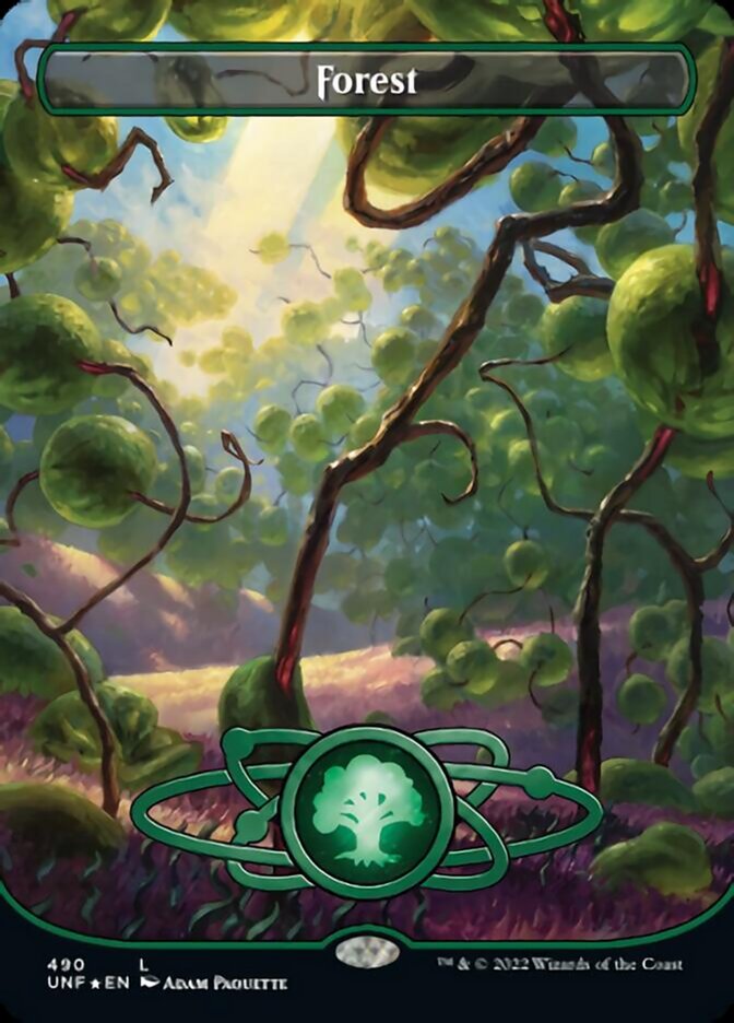 Forest (490) (Planetary Space-ic Land) (Galaxy Foil) [Unfinity] | Boutique FDB TCG