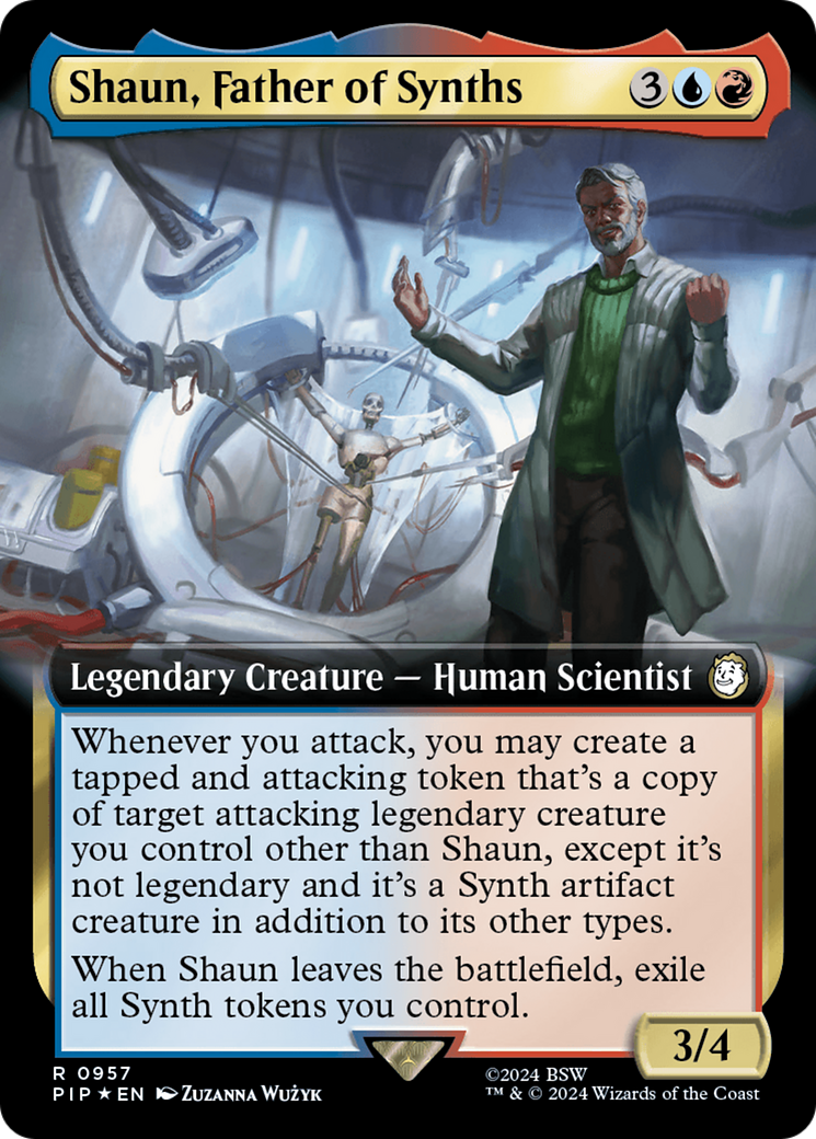 Shaun, Father of Synths (Extended Art) (Surge Foil) [Fallout] | Boutique FDB TCG