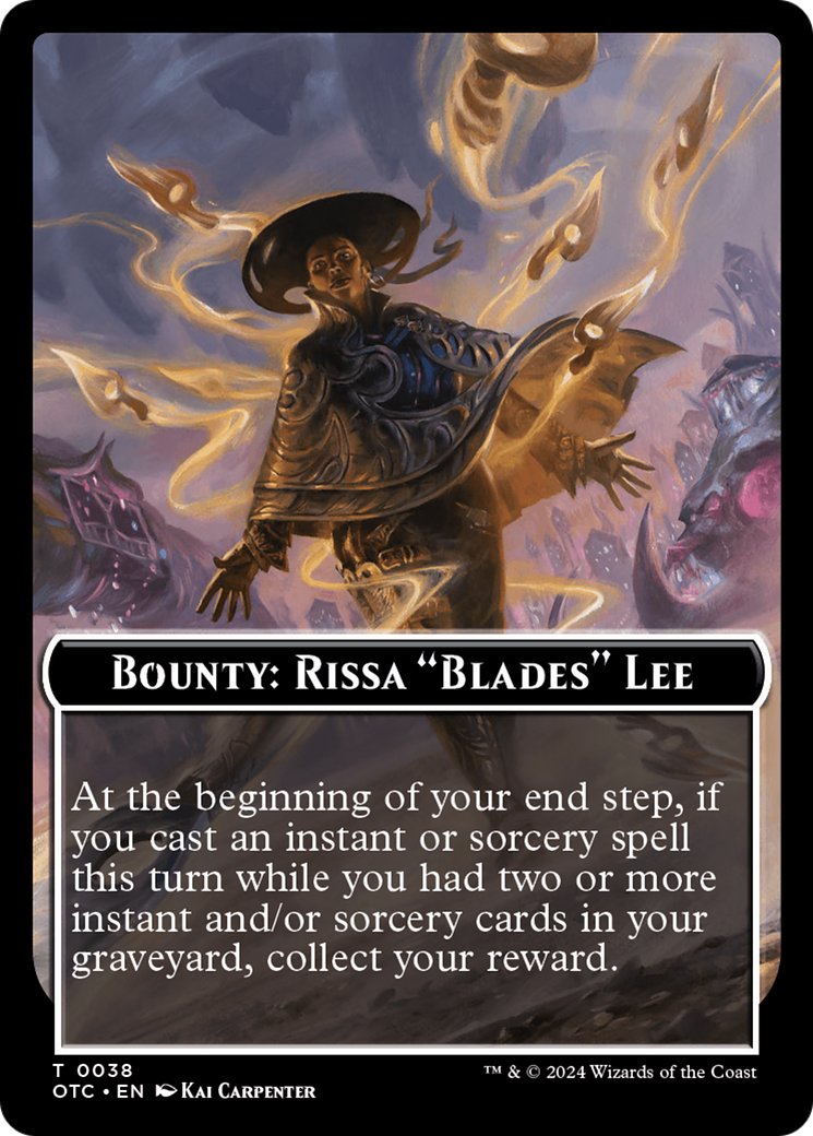 Bounty: Rissa "Blades" Lee // Bounty Rules Double-Sided Token [Outlaws of Thunder Junction Commander Tokens] | Boutique FDB TCG