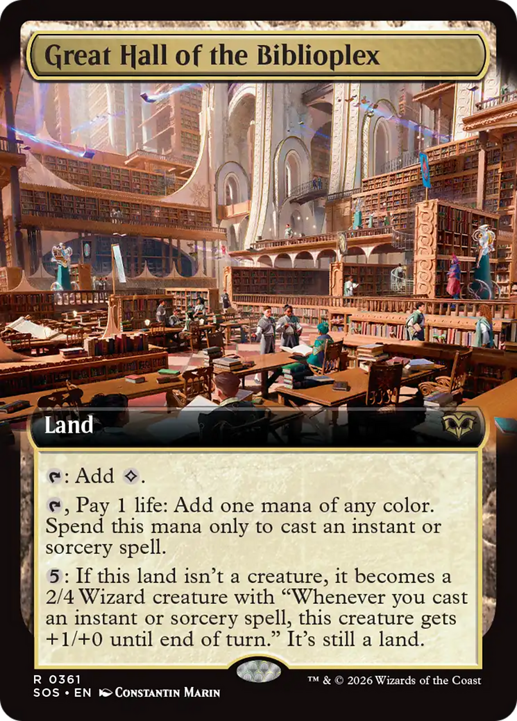 Great Hall of the Biblioplex (Extended Art) [Secrets of Strixhaven] | Boutique FDB TCG