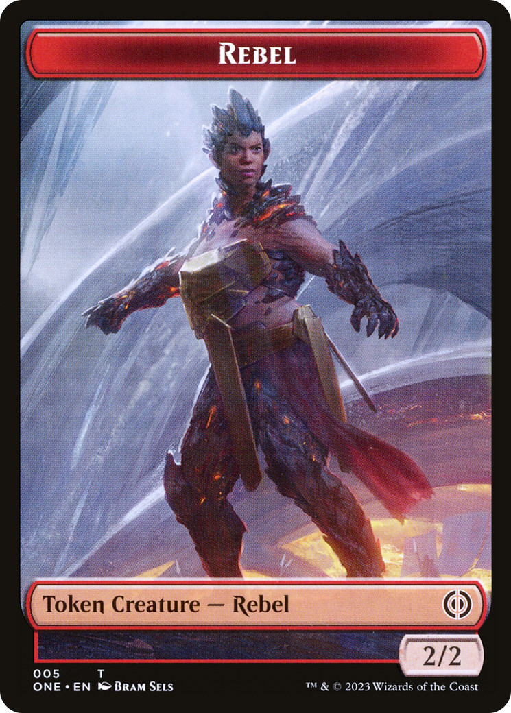 Rebel // The Hollow Sentinel Double-Sided Token [Phyrexia: All Will Be One Tokens] | Boutique FDB TCG