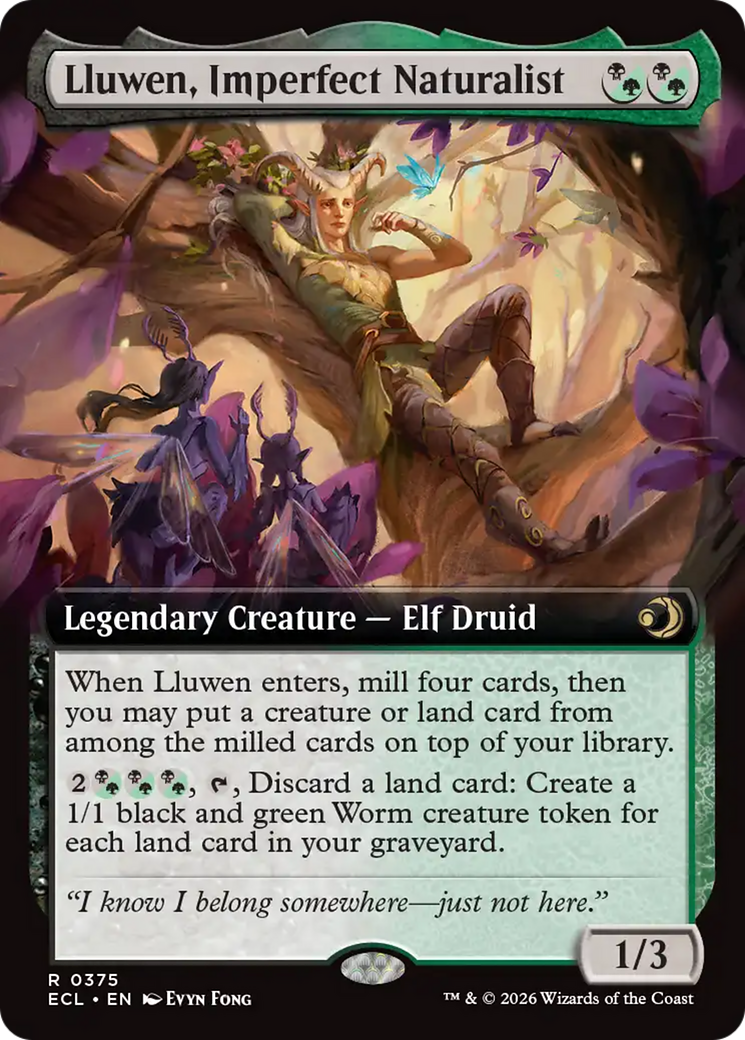 Lluwen, Imperfect Naturalist (Extended Art) [Lorwyn Eclipsed] | Boutique FDB TCG