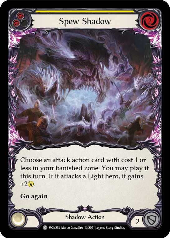 Spew Shadow (Yellow) [MON213] (Monarch)  1st Edition Normal | Boutique FDB TCG