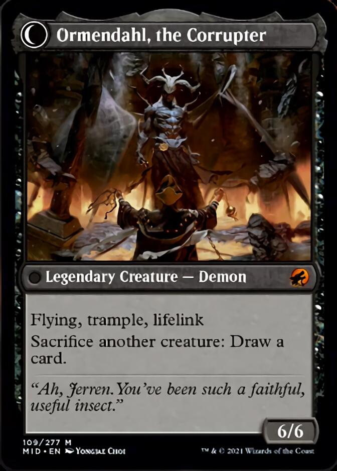 Jerren, Corrupted Bishop // Ormendahl, the Corrupted [Innistrad: Midnight Hunt] | Boutique FDB TCG