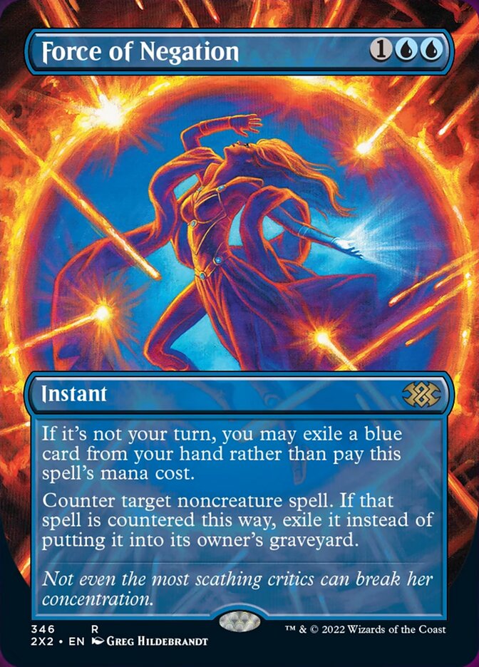 Force of Negation (Borderless Alternate Art) [Double Masters 2022] | Boutique FDB TCG