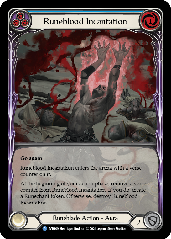 Runeblood Incantation (Blue) [EVR109] (Everfest)  1st Edition Extended Art Rainbow Foil | Boutique FDB TCG