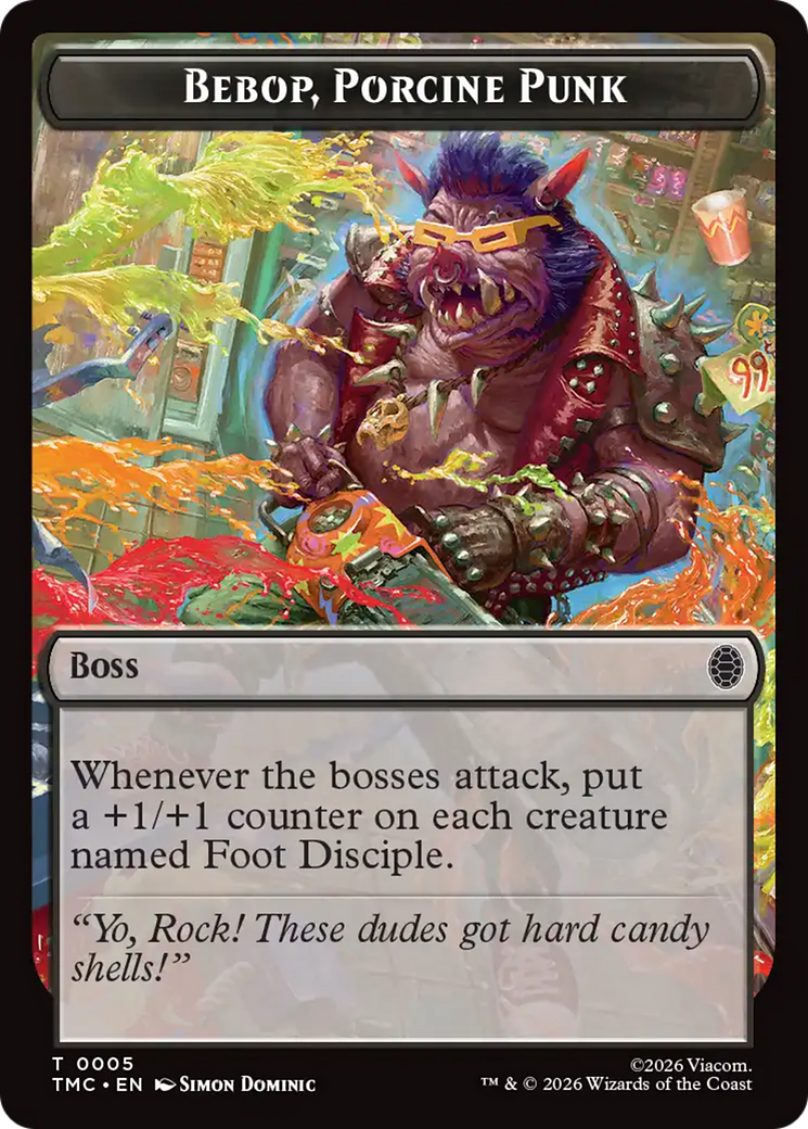 Bebop, Porcine Punk [Teenage Mutant Ninja Turtles Commander Tokens] | Boutique FDB TCG